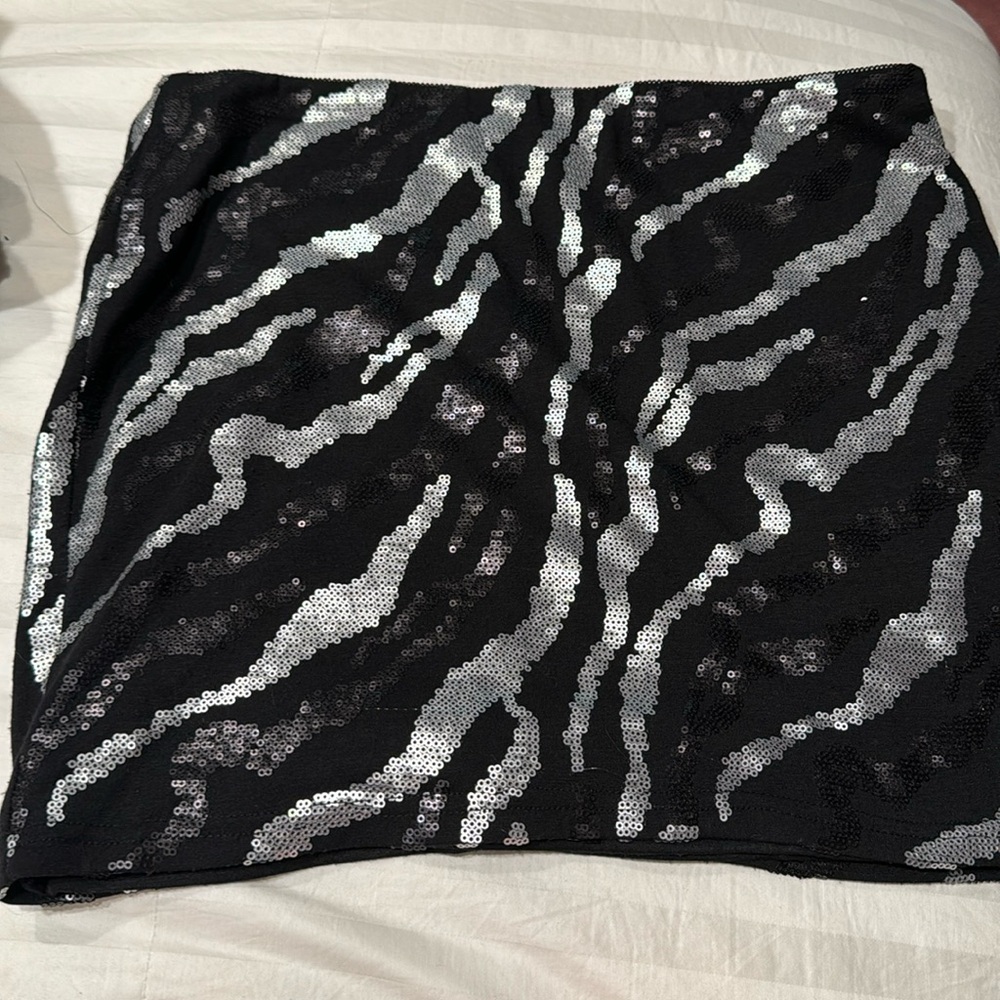 Aqua sequin skirt